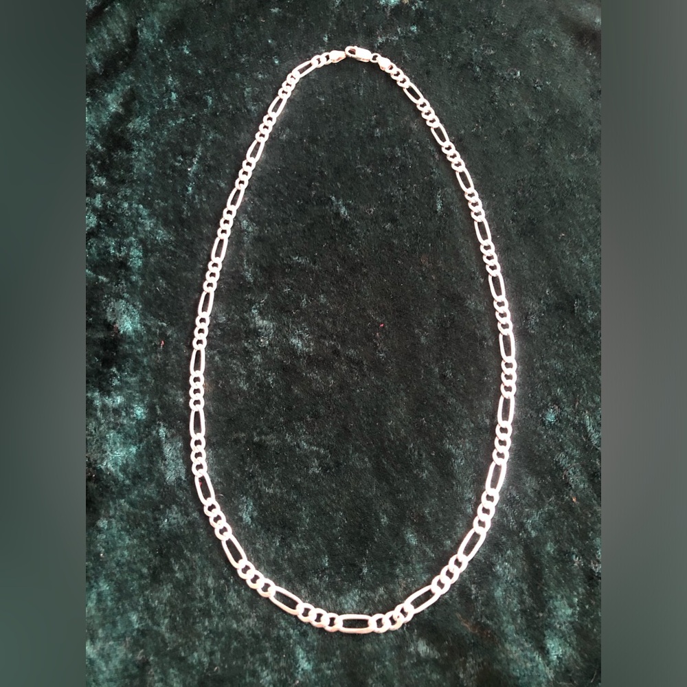 24 inch sterling Figaro necklace